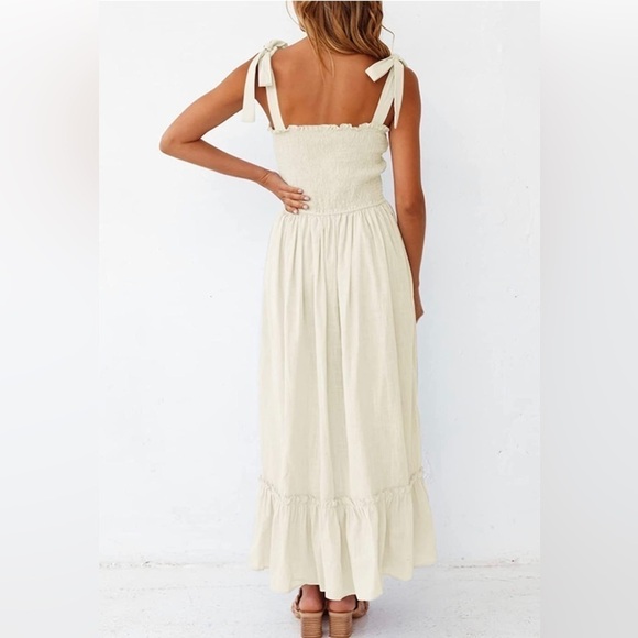 ZESICA Women's Small Summer Boho Spaghetti Solid Color Beach Long Maxi Dress NWT - Picture 2 of 5